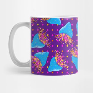 Gum Root Flowers Pattern | Sky Blue and Purple Color Palette Mug